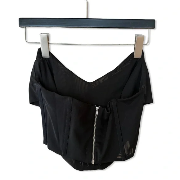 NBD Hailee Bustier Top Ivory Corset Boned mesh strapless Revolve NWT $168 Sz XXS - Picture 6 of 9